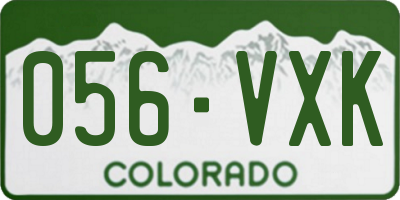 CO license plate 056VXK