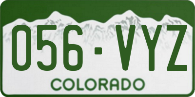 CO license plate 056VYZ