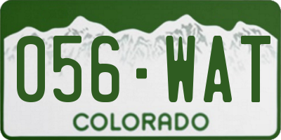 CO license plate 056WAT