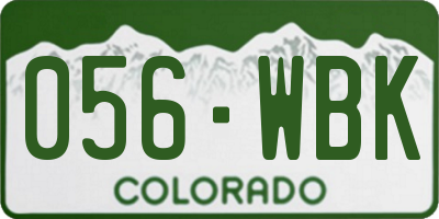 CO license plate 056WBK