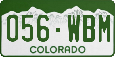 CO license plate 056WBM