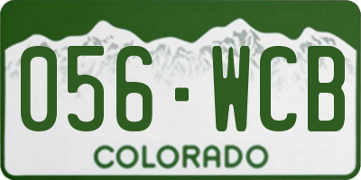 CO license plate 056WCB