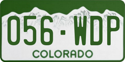CO license plate 056WDP