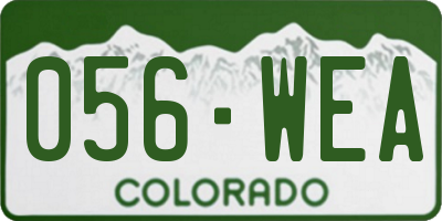 CO license plate 056WEA