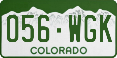 CO license plate 056WGK