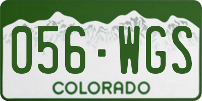 CO license plate 056WGS