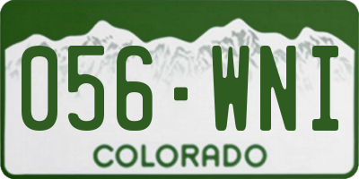 CO license plate 056WNI