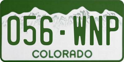 CO license plate 056WNP