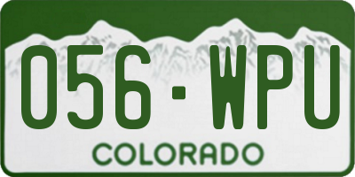 CO license plate 056WPU