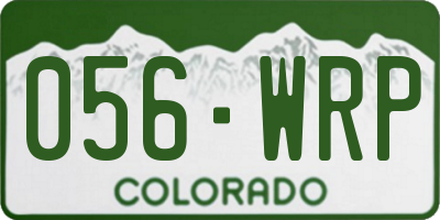 CO license plate 056WRP