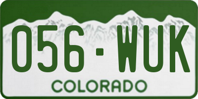 CO license plate 056WUK