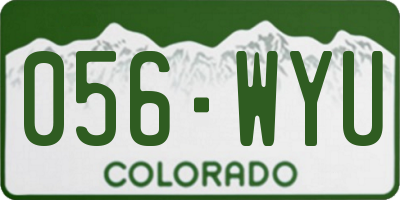 CO license plate 056WYU
