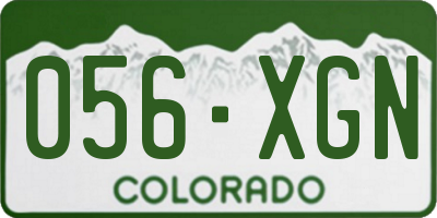 CO license plate 056XGN