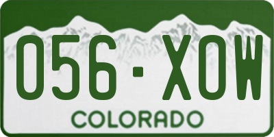 CO license plate 056XOW