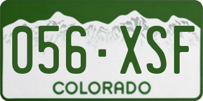 CO license plate 056XSF
