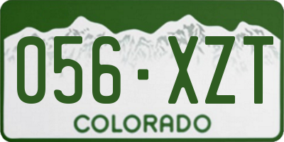 CO license plate 056XZT
