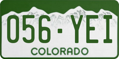 CO license plate 056YEI