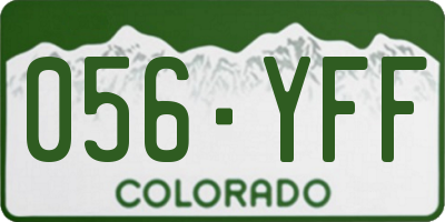 CO license plate 056YFF