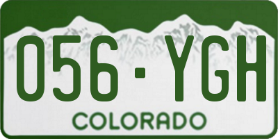 CO license plate 056YGH