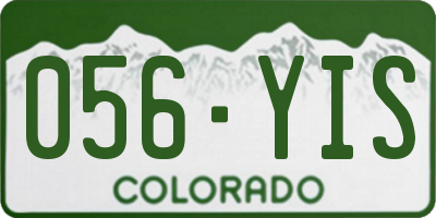 CO license plate 056YIS