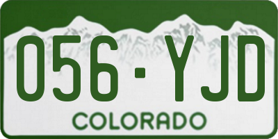 CO license plate 056YJD