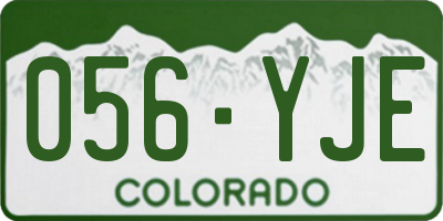 CO license plate 056YJE