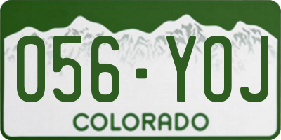 CO license plate 056YOJ