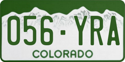 CO license plate 056YRA