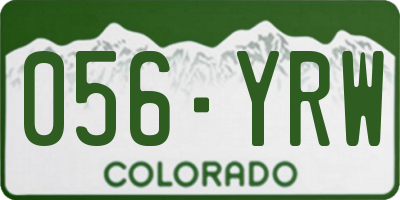 CO license plate 056YRW
