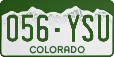 CO license plate 056YSU