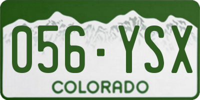 CO license plate 056YSX