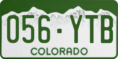 CO license plate 056YTB