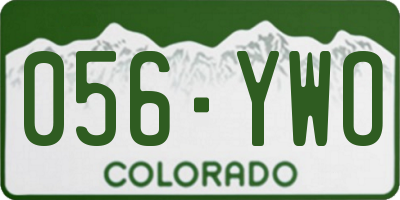 CO license plate 056YWO