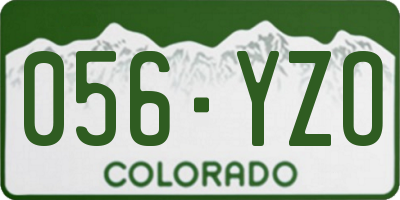 CO license plate 056YZO