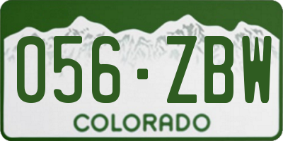 CO license plate 056ZBW