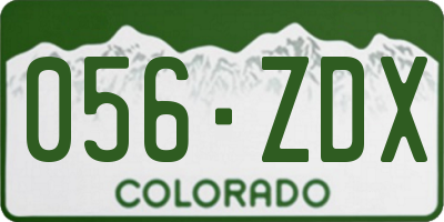 CO license plate 056ZDX