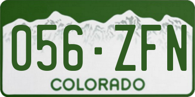 CO license plate 056ZFN