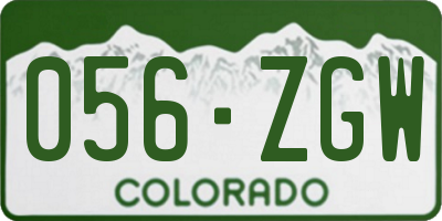 CO license plate 056ZGW