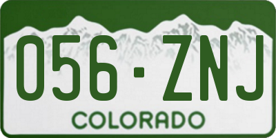 CO license plate 056ZNJ