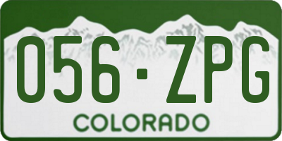 CO license plate 056ZPG