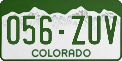 CO license plate 056ZUV