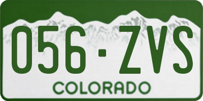 CO license plate 056ZVS