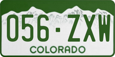 CO license plate 056ZXW