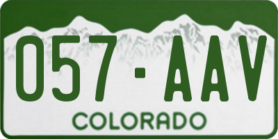 CO license plate 057AAV