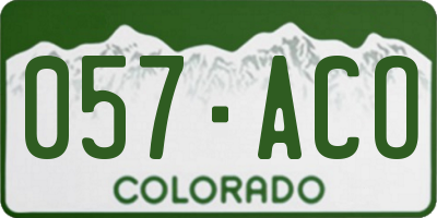 CO license plate 057ACO
