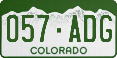 CO license plate 057ADG