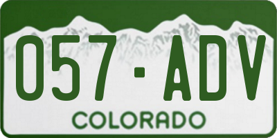 CO license plate 057ADV