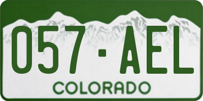 CO license plate 057AEL