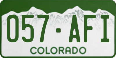 CO license plate 057AFI