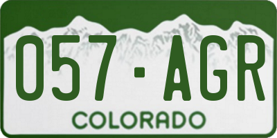 CO license plate 057AGR